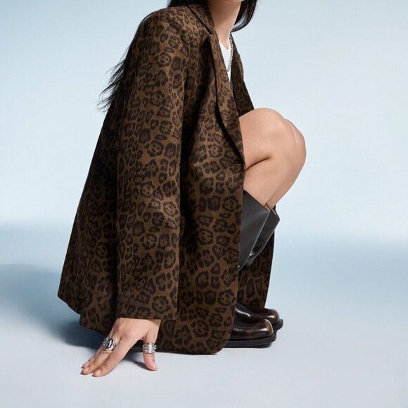 Jackets & Blazers - Multicolor Casual Women's Leopard Print Blazer Jacket